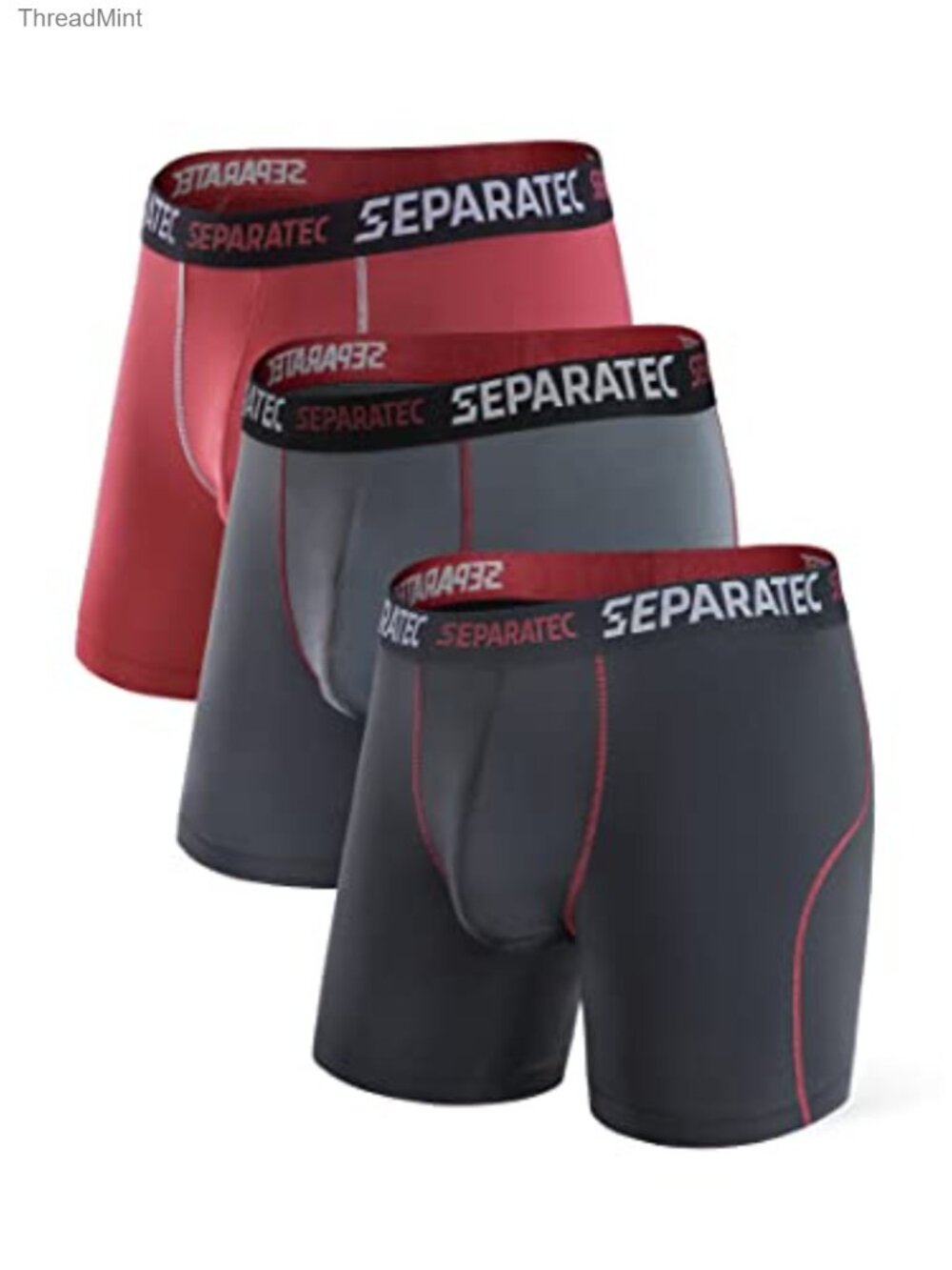 Mens Dual Pouch Boxer Briefs Athletic Anti Chafing Performance Underwear